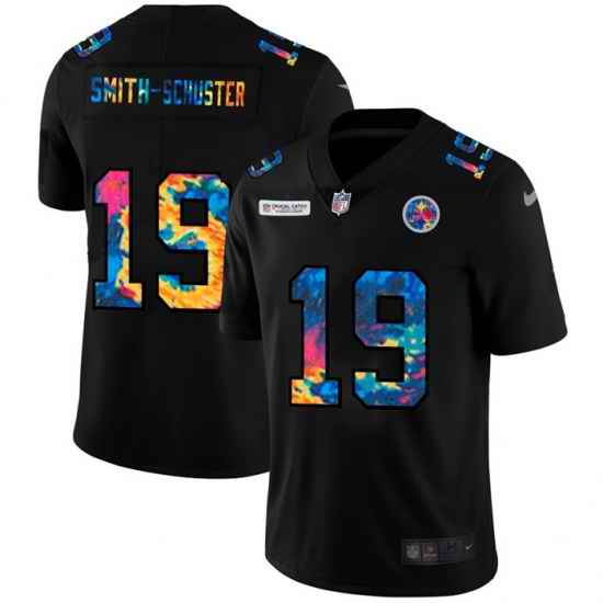 Pittsburgh Steelers 19 JuJu Smith Schuster Men Nike Multi Color Black 2020 NFL Crucial Catch Vapor Untouchable Limited Jersey